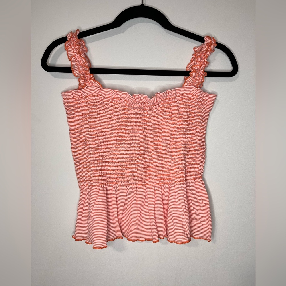 FOREIGN EXCHANGE CeCico NWT Sleeveless Ruched Striped Tank Top Women’s Sz L